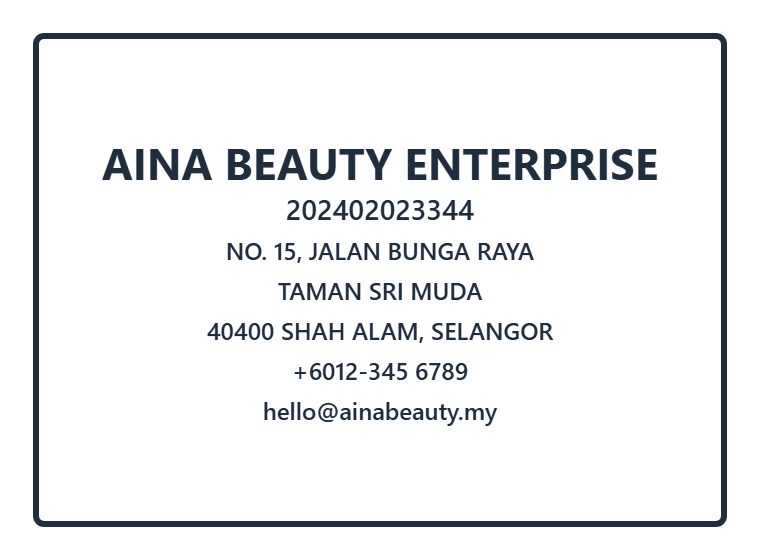 Contoh cop maklumat penuh enterprise (hitam)