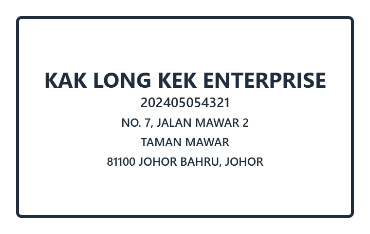 Contoh cop segi empat enterprise (hitam)