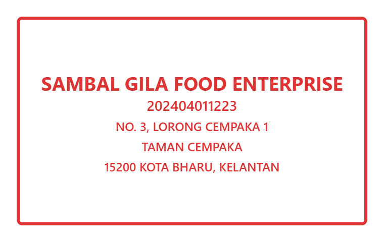 Contoh cop segi empat enterprise (merah)